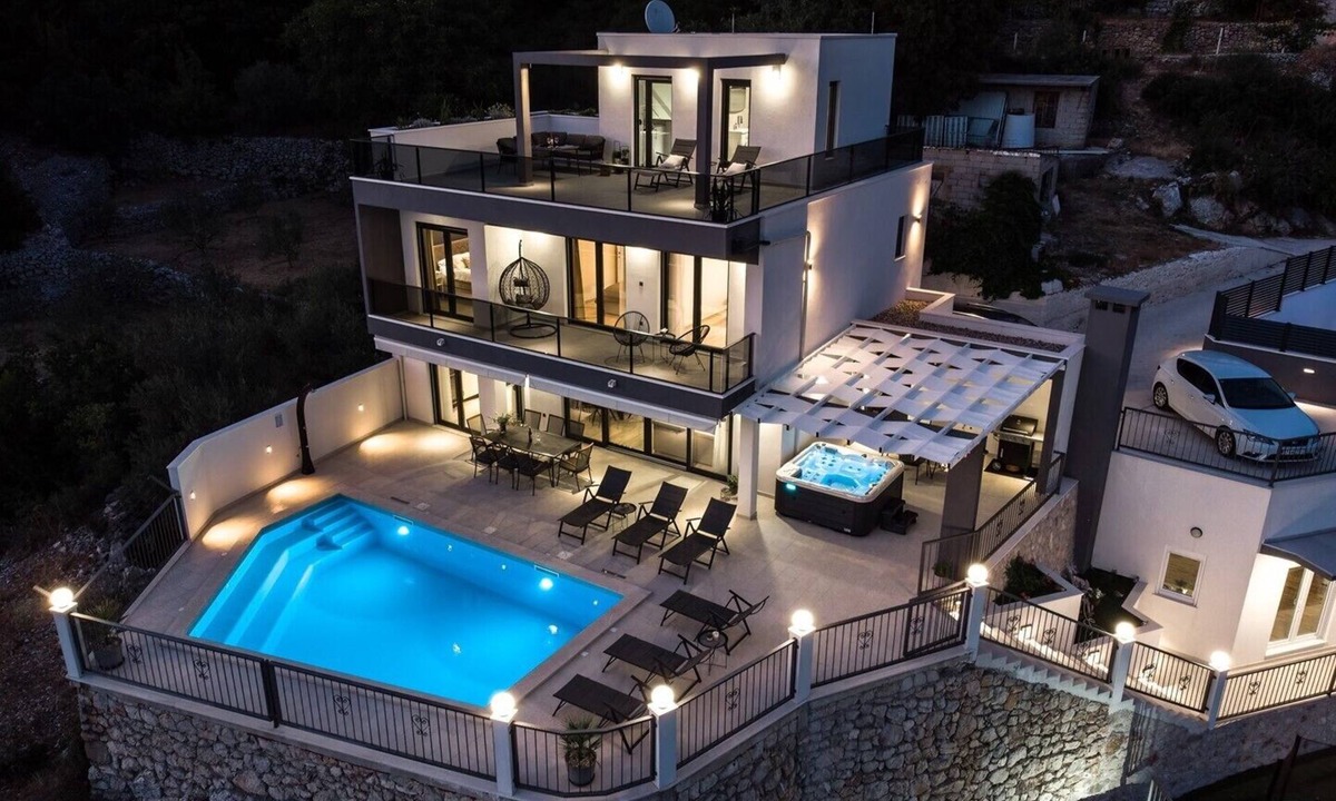 Blato na Cetini Villa | Villa Neda - modern and comfortable accommodation with a Heated pool with massage, Whirlpool, Infrared Sauna, view of Cetina, and natural environment of the Omiš hinterland