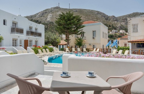 Kalymnos Town Apartment | Apartment 'Double Room No 3' with Mountain View, Wi-Fi and Air Conditioning