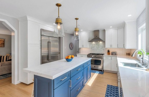 Sag Harbor House | Coastal-style home with open-floor plan, ample natural light, blocks away.
