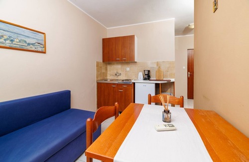 Dramalj Apartment | Comfortable flat just 350 metres from the beach with sea views, pool, outdoor shower