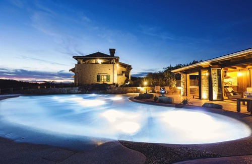 Buzet Villa | Luxurious Villa with a large Lagoon Pool with Waterfall and panoramic view for of up to 6 guests