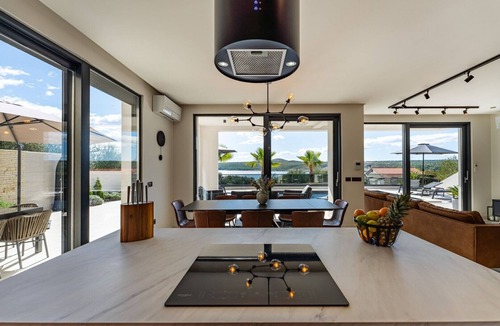 Posedarje Villa | Luxury Villa Spectrum pool 32m2 sauna, family, sea view, bbq