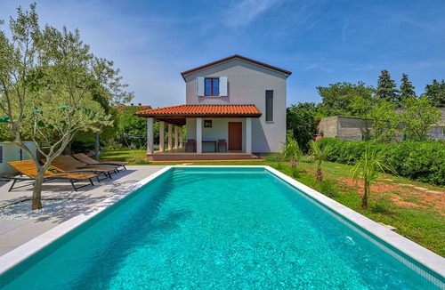 Krnica House | Modern house in a quiet location with a fenced garden, porch and private pool