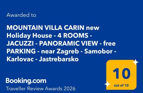 Breznik Plesivicki Villa | Mountain Villa Carin - Jacuzzi - Panoramic View - 4 Bedrooms - Free Private Parking - Near Zagreb