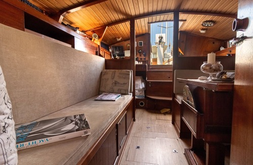 Bisceglie Boat Rental | "Quo Vadis Yacht" in Bisceglie Harbor with Sea View, Private Terrace, and Wi-Fi