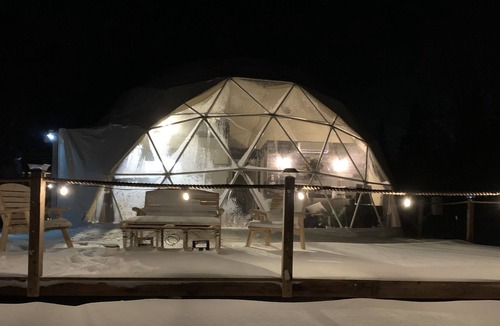 Cardigan Cottage | River view geodesic dome with private hot tub and beach access
