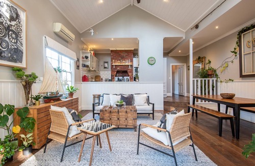 Sandringham House | Sandy Village Retreat Heated Pool Bay Views