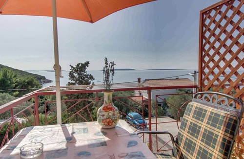 Miholascica Apartment | Studio mit Klimaanlage und Meerblick