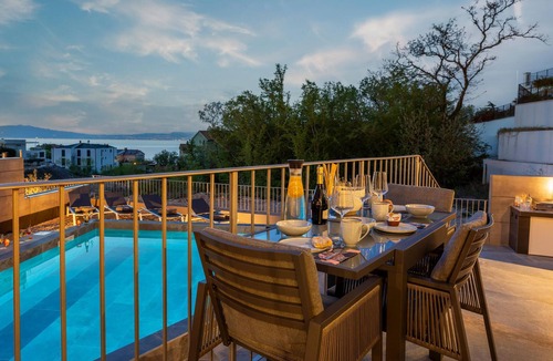 Zidarici House | Stunning home in Malinska with private swimming pool, can be inside or outside