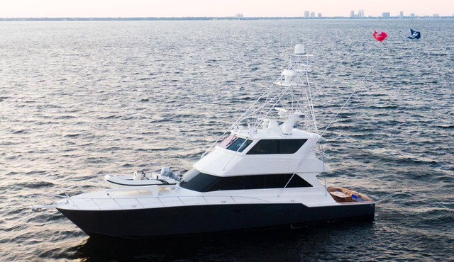 72' Viking Yacht settled in the heart of downtown Tampa