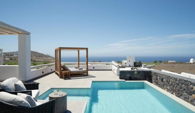 Alluring Santorini Villa | Eruption Escape Villa | Villa with Private Pool &.