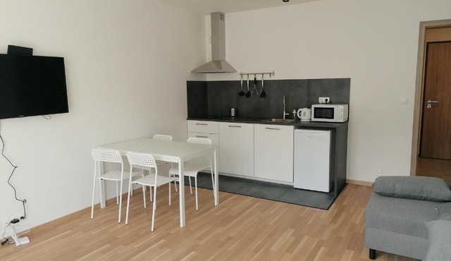 Brand new studio apartment #62 with free secure parking in the center