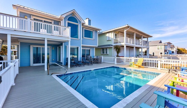 ☀️Dolphin Run: Oceanfront w/Private Pool-Large Beachfront Deck-Pet Friendly☀️
