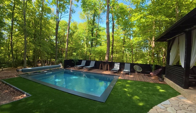 Forest home with pool, jacuzzi and sauna for relaxing and fun