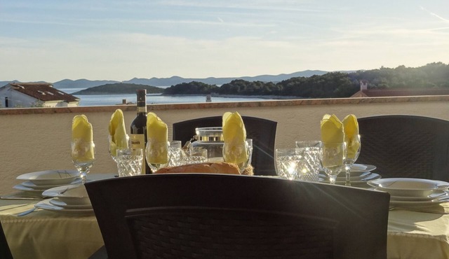 Ilsad apartments, Apartment with pool 80 meters from se, Sea view from balcony