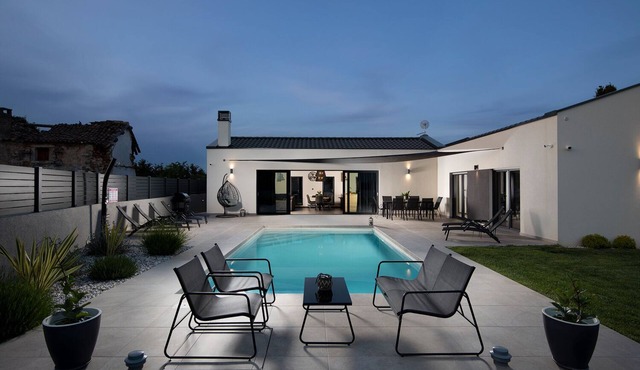 Modern villa with pool in small place