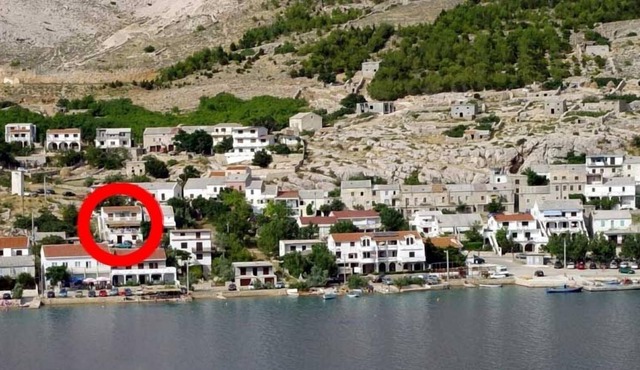 One bedroom apartment with terrace and sea view Metajna, Pag (A-4150-c)