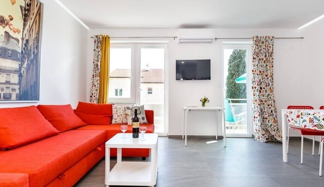 One bedroom apartment with balcony and sea view Krk (A-22454-b)