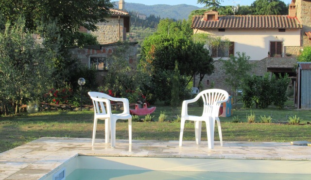 Podere Casorbica with free parking, large garden, private pool.