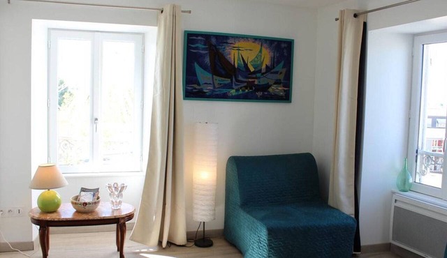 Renovated studio in central La Rochelle, port view