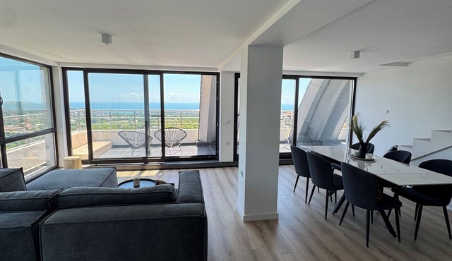 Rooftop apartment above the rooftops of Vinitsa, Varna, with a view of the sea