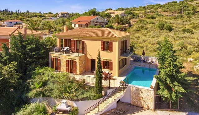 Sea views close to Fiscardo countryside setting.