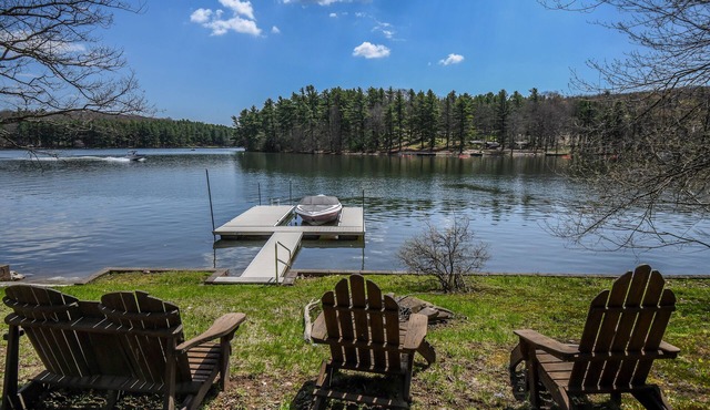 Ski Shore | Lakefront Cottage + Private Dock, Hot Tub & Outdoor Fireplace!