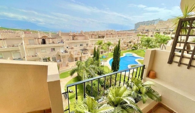 Stylish 2 bed 2 bath property on Duquesa Fairways , 2 terraces, 2 pools
