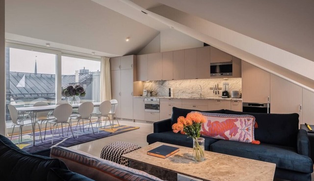 The Grand Residence is a luxurious four-bedroom suite in the heart of Stockholm