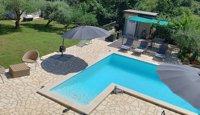 Two bedroom apartment with a swimming pool Kaštel, Central Istria - Središnja Istra (A-21309-a)