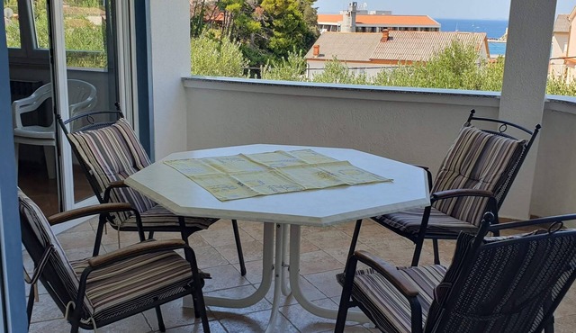 Two bedroom apartment with terrace and sea view Rab (A-14792-e)