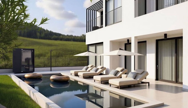 Stunning private villa with private pool, A/C, hot tub, WIFI, TV, terrace and pets allowed